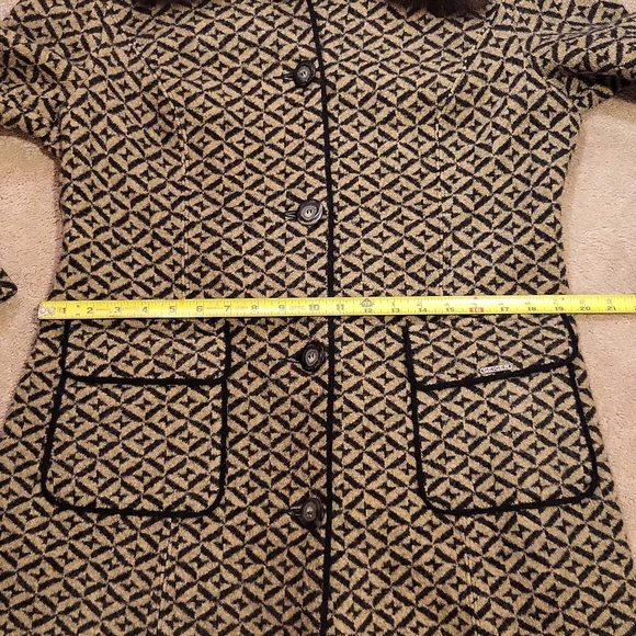 GEIGER Fur Trim Wool Coat - Picture 7 of 9